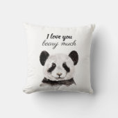 白モダン黒のパンダが大好き クッション (正面)