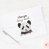 白モダン黒のパンダが大好き スクエアシール (封筒)