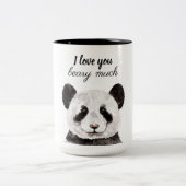 白モダン黒のパンダが大好き ツートーンマグカップ (中央)