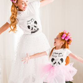 白モダン黒のパンダが大好き ベビーボディスーツ