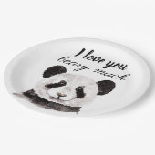 白モダン黒のパンダが大好き ペーパープレート (アングル)