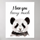 白モダン黒のパンダが大好き ポスター (正面)