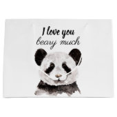 白モダン黒のパンダが大好き ラージペーパーバッグ (正面)