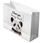 白モダン黒のパンダが大好き ラージペーパーバッグ (正面アングル)