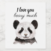 白モダン黒のパンダが大好き ワインラベル (シングルラベル)