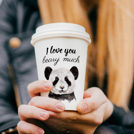 白モダン黒のパンダが大好き 紙コップ