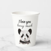 白モダン黒のパンダが大好き 紙コップ (正面)