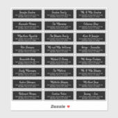 白モダン黒の個人ゲスト住所 シール (シート)