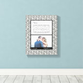 白モダン黒の写真結婚結婚の誓い キャンバスプリント (インサイチュ (ウッドフロア))