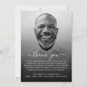白モダン黒の写真葬儀 サンキューカード (正面)