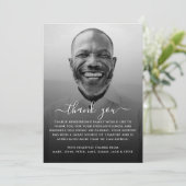 白モダン黒の写真葬儀 サンキューカード (スタンド正面)