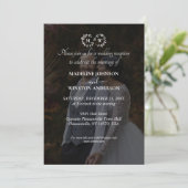 白モダン黒の写結婚真披露宴 招待状 (スタンド正面)