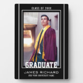 白モダン黒の卒業写真 フォトプラーク (正面)