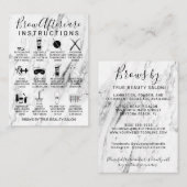 白モダン黒の大理石の眉アフターケアのアイコン 名刺 (正面/裏面)