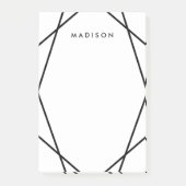 白モダン黒の幾何学模様 ポストイット (正面)