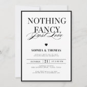白モダン黒の愛はファンシー何もない 招待状 (正面)