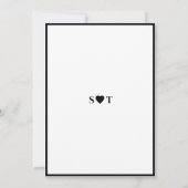 白モダン黒の愛はファンシー何もない 招待状 (裏面)