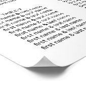 白モダン黒の手でレタ結婚ーした席 ポスター (角)