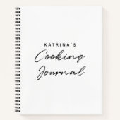 白モダン黒の料理シンプルジャーナル ノートブック (正面)