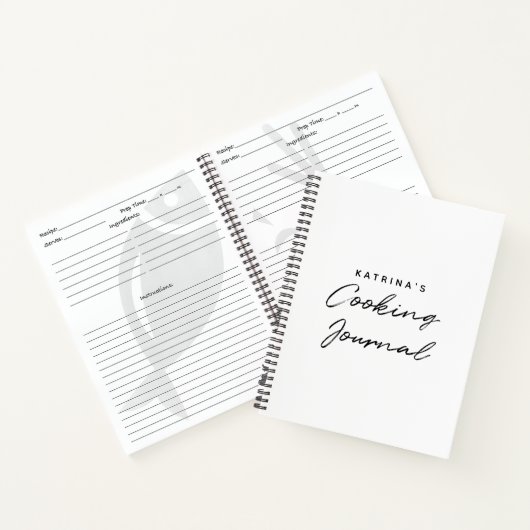 白モダン黒の料理シンプルジャーナル ノートブック (内部)