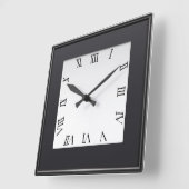 白モダン黒の方形時計 スクエア壁時計 (傾斜)