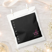 白モダン黒の結婚礼 フェイバーバッグ (クリップ留めされた状態)