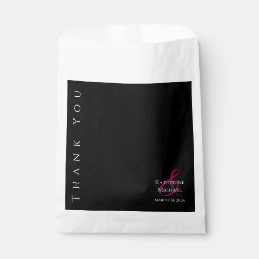 白モダン黒の結婚礼 フェイバーバッグ (正面)