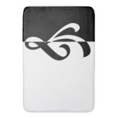 白モダン黒の花 バスマット (正面縦)