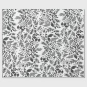 白モダン黒の贈り物用包み ラッピングペーパー (フラット)