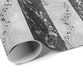 白モダン黒の音楽 ラッピングペーパー (ロールコーナー)