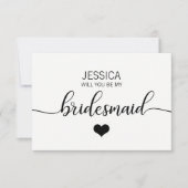 白モダン黒は私の花嫁のメイド? 招待状 (正面)