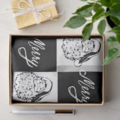 白モダン黒エレガントサンタメリークリスマス 薄葉紙 (ギフト)