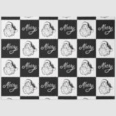 白モダン黒エレガントサンタメリークリスマス 薄葉紙 (正面)