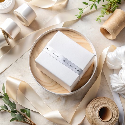 白モダン黒エレガントハート事業 サテンリボン