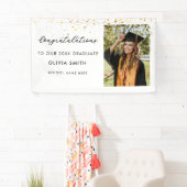 白モダン黒エレガント写真卒業 横断幕 (インサイチュ)