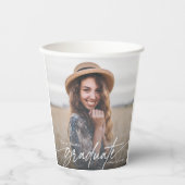 白モダン黒エレガント院写真 紙コップ (正面)