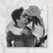 白モダン黒カジュアル結婚の フェイバータグ (裏面)