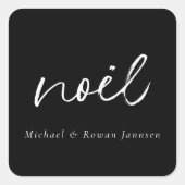 白モダン黒クリスマス スクエアシール (正面)