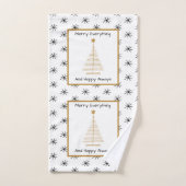 白モダン黒クリスマス バスタオルセット (ハンドタオル)