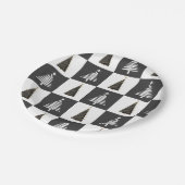 白モダン黒クリスマス ペーパープレート (アングル)