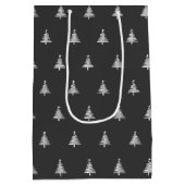 白モダン黒クリスマス ミディアムペーパーバッグ (裏面)
