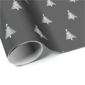 白モダン黒クリスマス ラッピングペーパー (ロールコーナー)