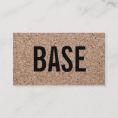 白モダン黒クールコルクのテクスチャーミニマルー 名刺 (正面)