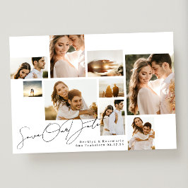 白モダン黒コラージュ9数々の枚 セーブザデート