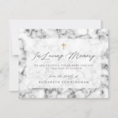 白モダン黒シンプルフェイク十字碑 サンキューカード (正面)