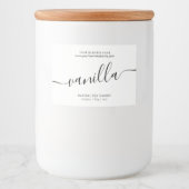 白モダン黒スクリプトろうそく製品ラベル フードラベル (正面)