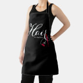白モダン黒スクリプト美容師 エプロン (インサイチュ)