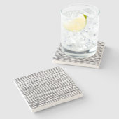 白モダン黒ストライプの水彩   ストーンコースター (横)