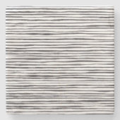 白モダン黒ストライプの水彩   ストーンコースター (正面)