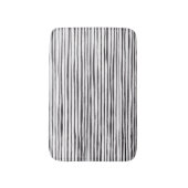 白モダン黒ストライプの水彩 バスマット (正面縦)